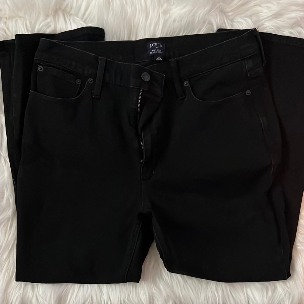 J. Crew Mid-Crop Black Kick Flare Jeans Size 31
